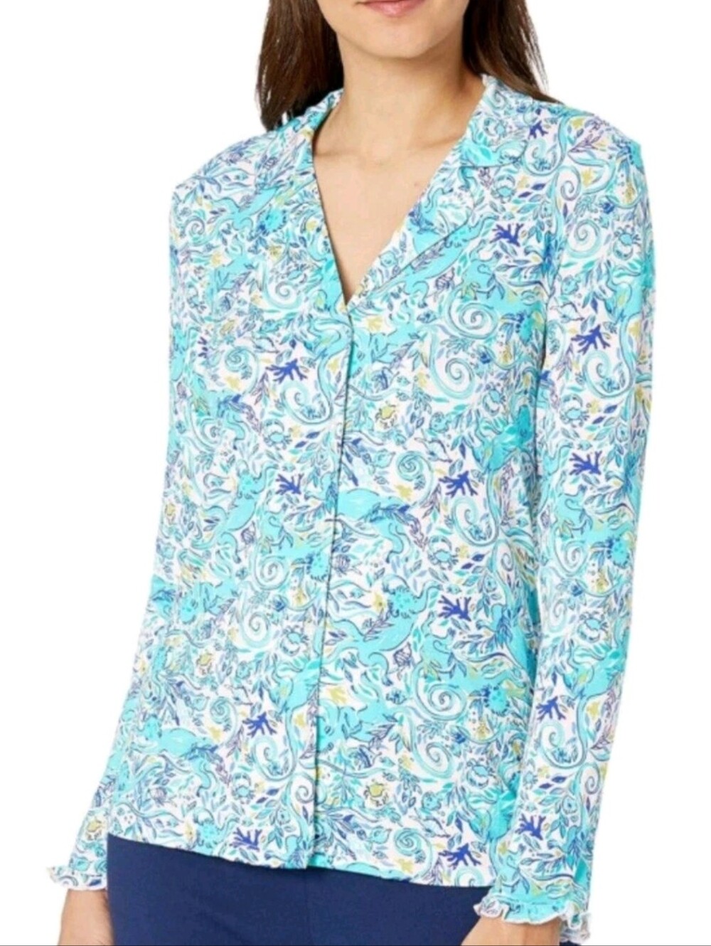 Lilly Pulitzer PJ top in Sea Monkey Print XL